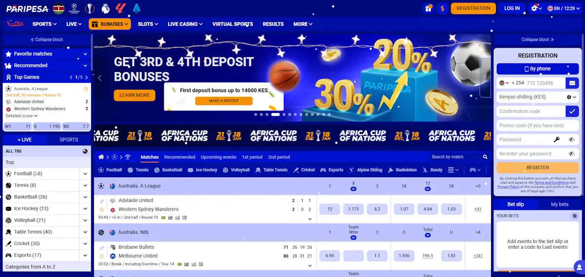 Paripesa Casino and Sportsbook Screenshot